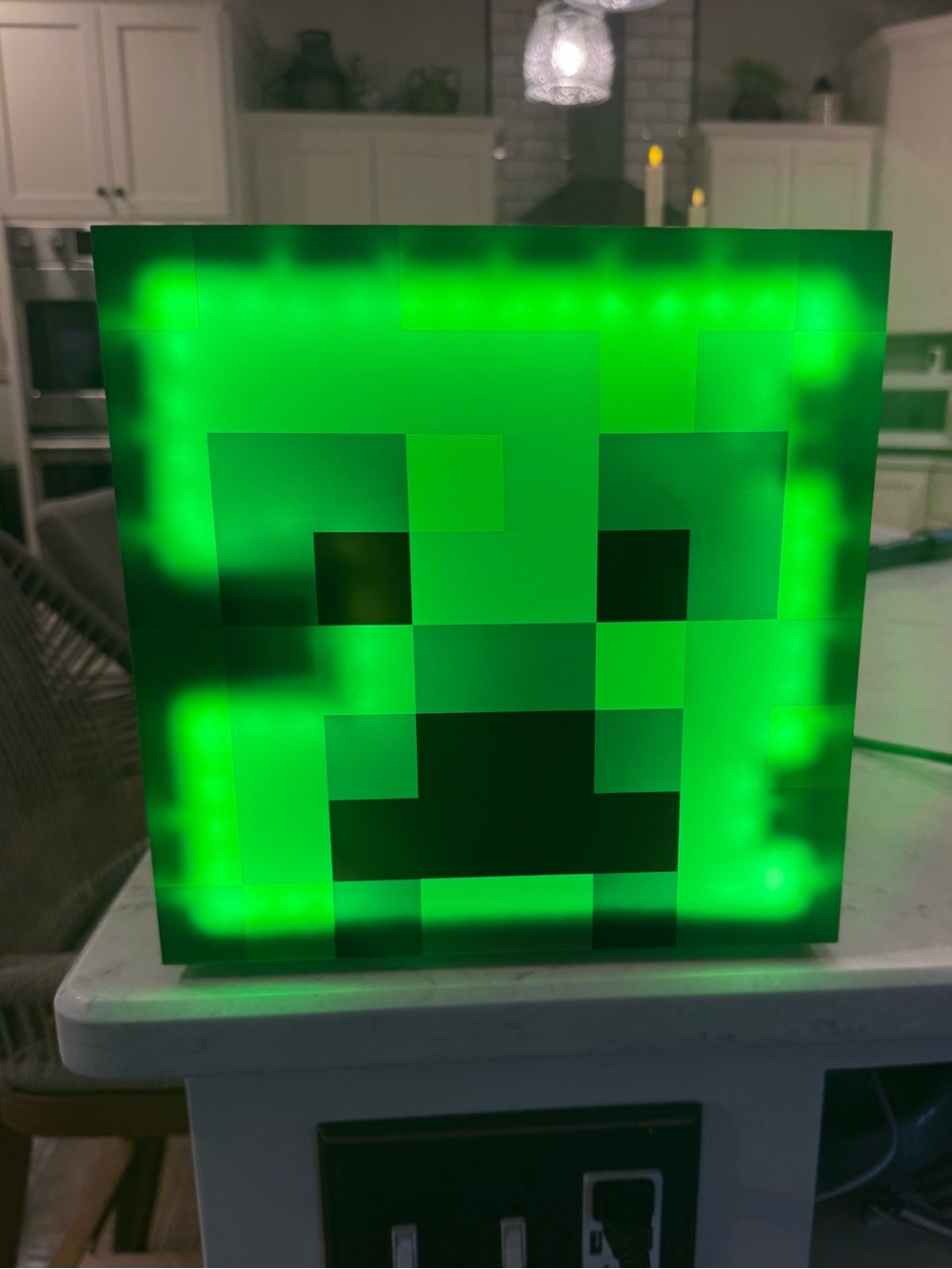 Minecraft Creeper LED Cube Light Up Mini Fridge -Green